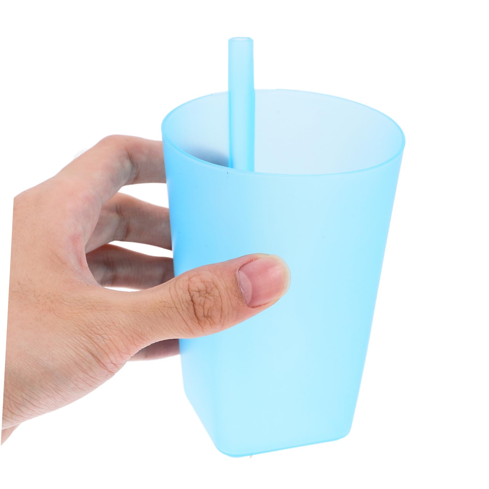 Becher mit aus, Wiederverwendbar | 16 Stück, Kompakt und Praktisch für Getränke, Trinkbecher mit Strohhalm, Wasserbecher