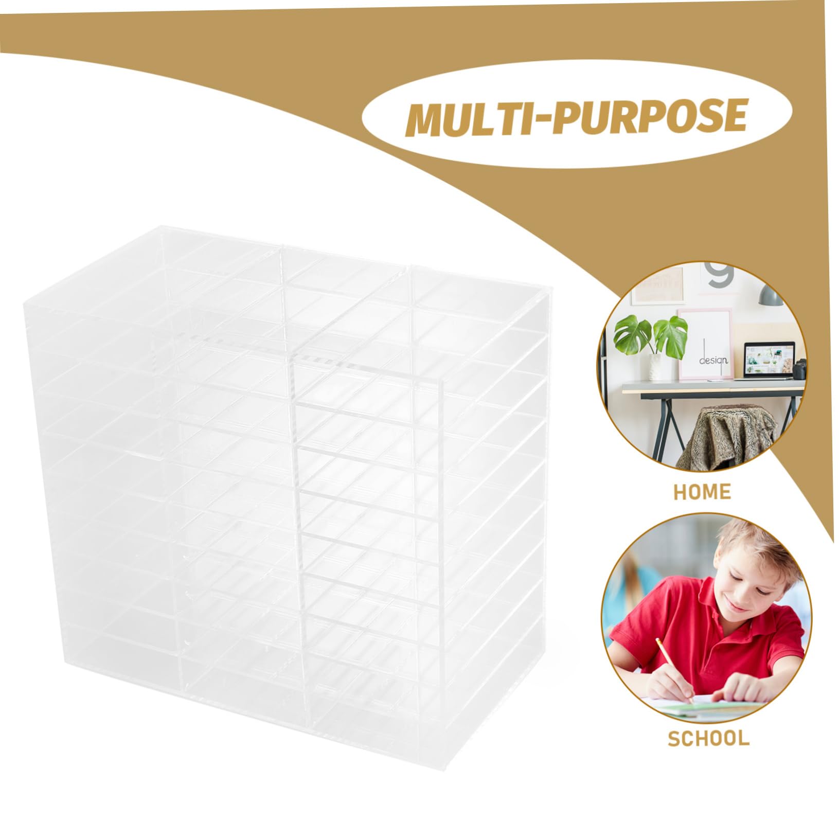 Mikikit Portapenne da Tavolo in Acrilico Organizzatore per Pennarelli Portatile Portapenne da Scrivania Decorativo per Casa e Scuola