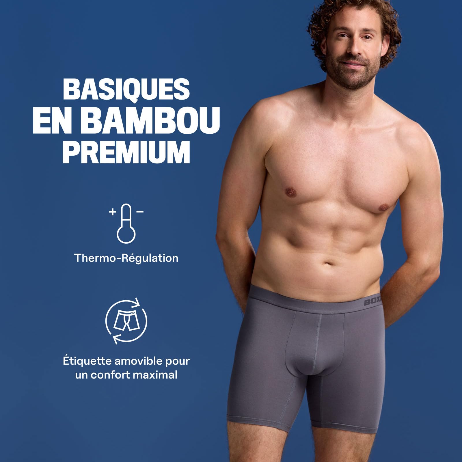 BOXR Boxers Homme Bambou - Caleçons Longs Anti-Frottement - Anti-Remontée - S-3XL