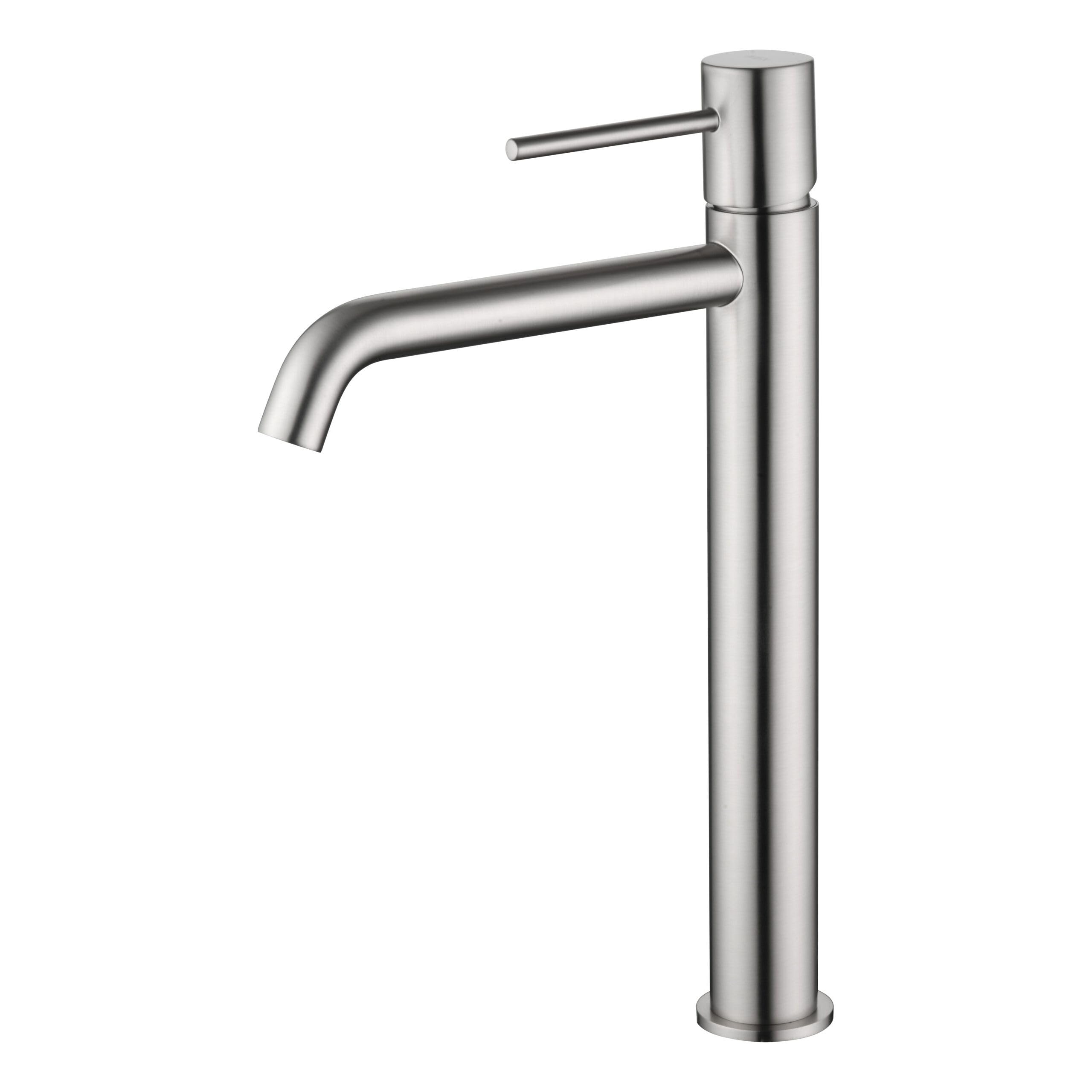 IMEX BDM039-3NQ MONZA Grifo Monomando Lavabo Caño Alto Color Níquel Cepillado