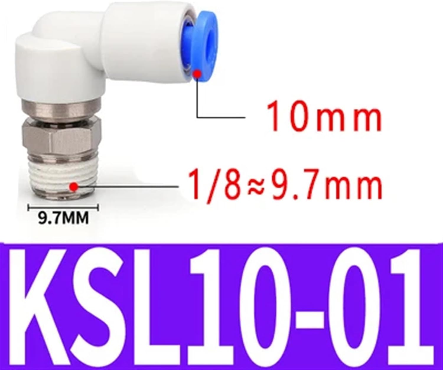 High-speed Rotating Joint KSL NRL Pneumatic Air Hose 4 6 8 10 12mm Quick-Connect Outer Threaded L Elbow 1/8 1/4 3/8 1/2 M5(KSL10-01)