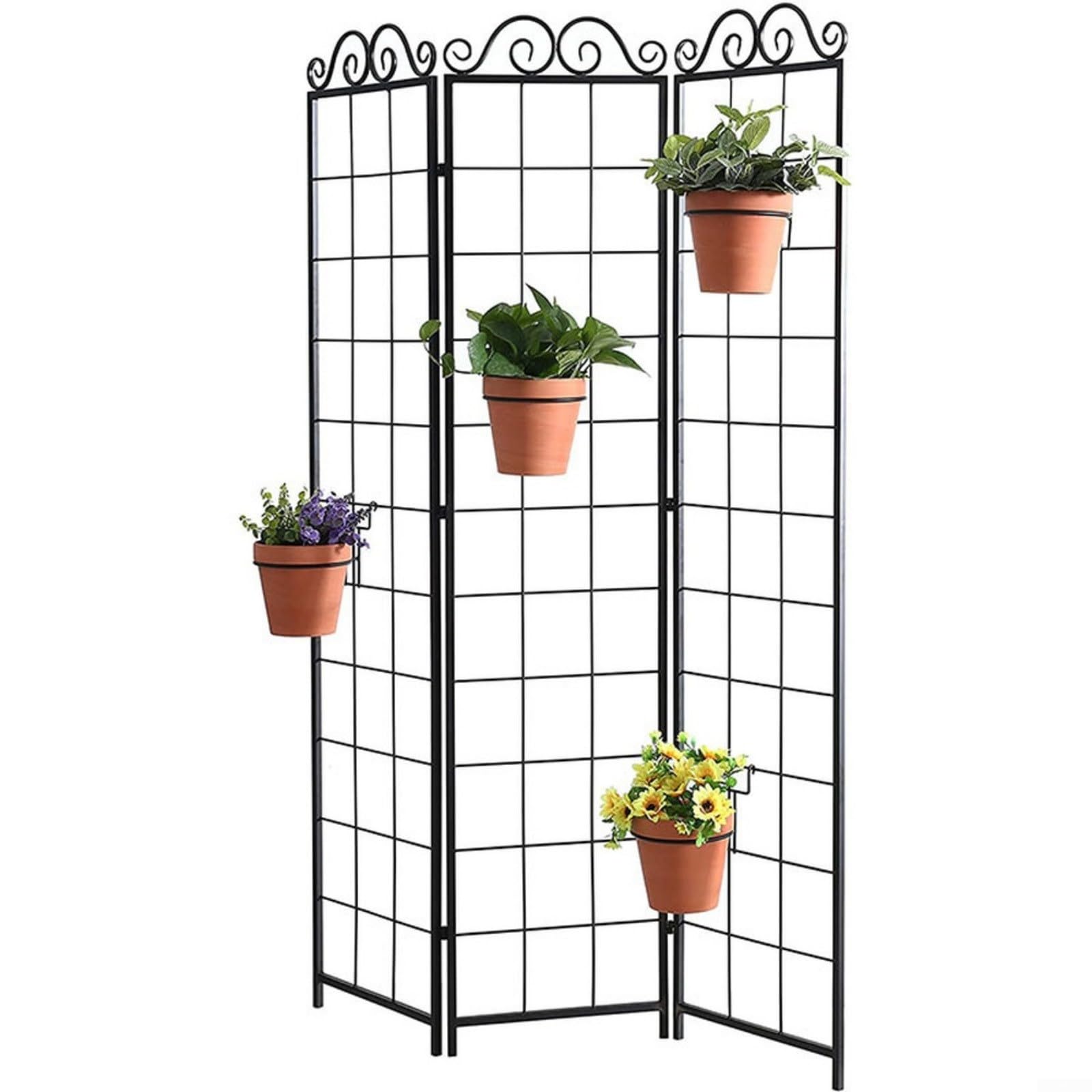 Supporti per vasi da fiori per ringhiera sospesa per piante in metallo da 17 cm, supporto per piante grasse e piccoli in vaso