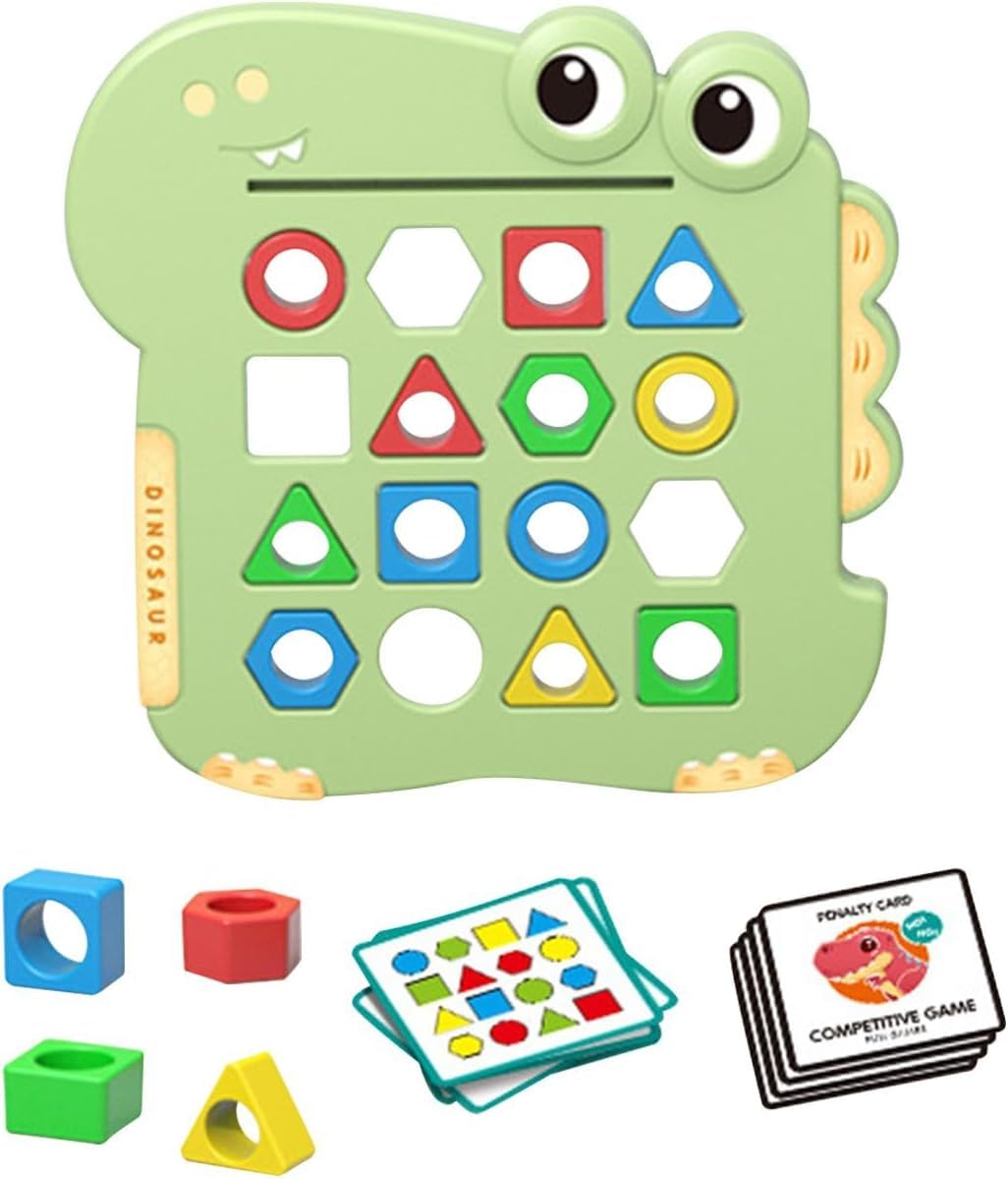 BeFunky Montessori Geometric Puzzles Shape Color Matching Board Game | Cute Dinosaur Shape | Hand Eye Coordination for Boys Girls Kids (B0CYLDKC5J) Amazon Price History, Amazon Price Tracker