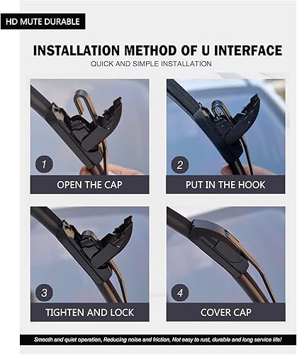 Miniatura 6 de Repuesto para limpiaparabrisas silencioso Nissan Quest 2004-2009 -FAPIUO - Juego de limpiaparabrisas delantero y trasero de 26 pulgadas, 18 + 14