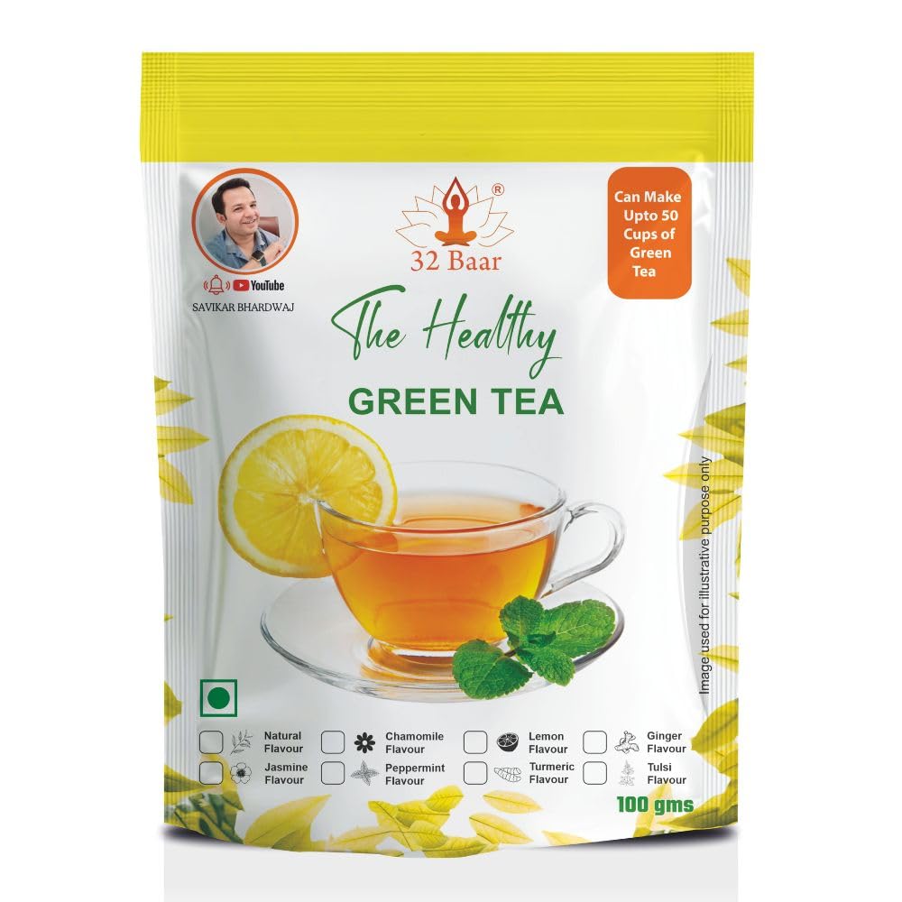32 Baar lemon Flavour Tea | Herbal Infusion Green Tea | Relaxing & Refreshing | Perfect for Stress Relief & Immunity Boost | All-Natural Ingredients-image-15