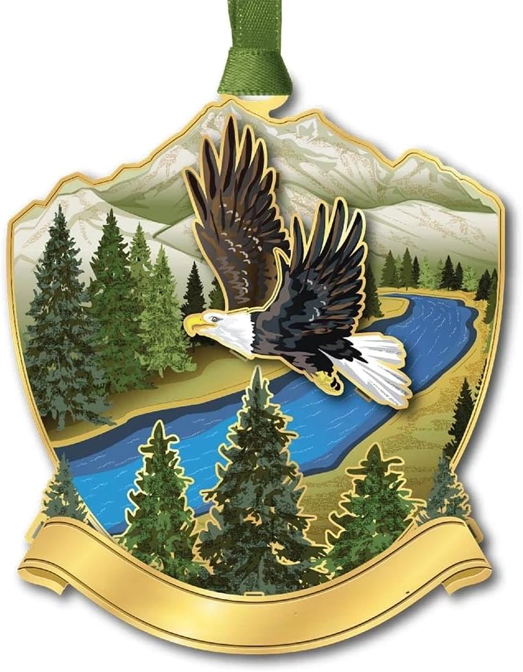Beacon Design Eagle in Flight Namedrop Ornament, 2.9-Inch, Multicolor