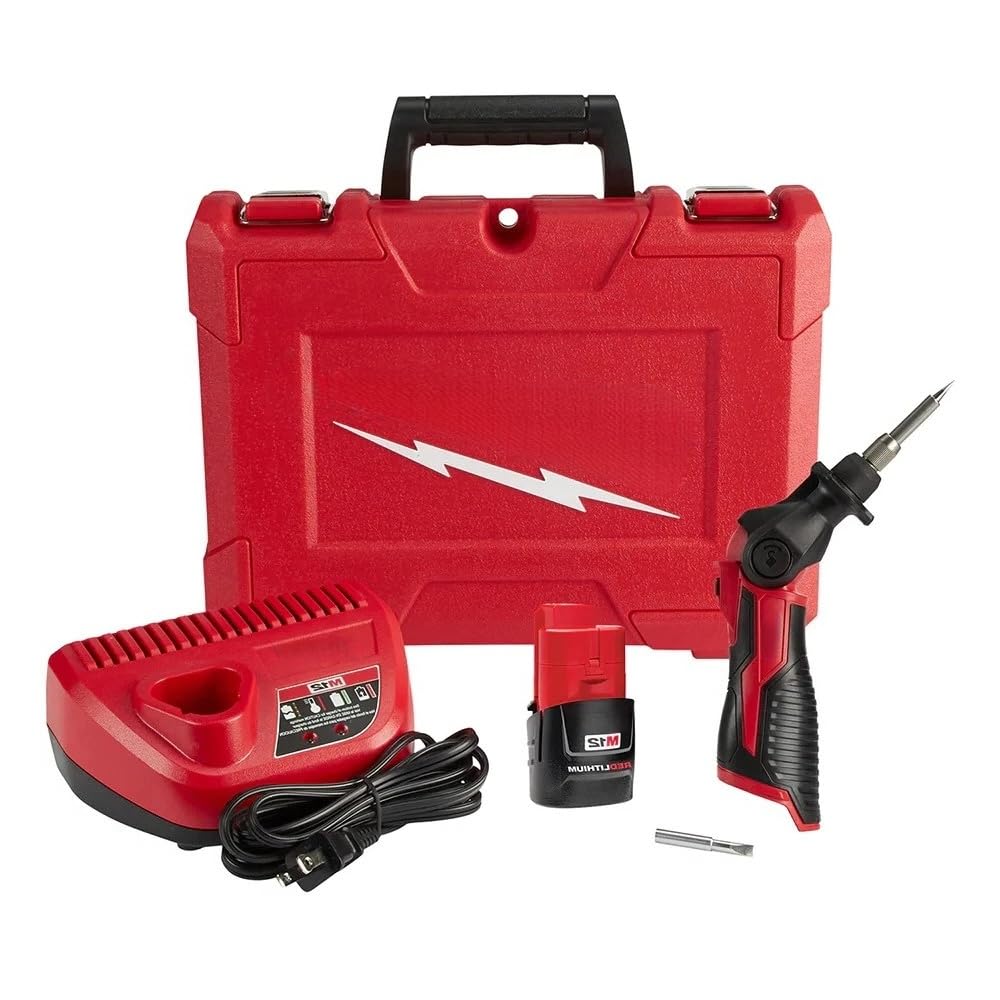 2488-21 3-Stop Soldering Gun for Milwaukee M12 Cordless Pivoting Head Soldering Iron Kit w/Heat Indicator