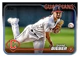 2024 TOPPS #107 SHANE BIEBER CLEVELAND GUARDIANS BASEBALL OFFICIAL TRADING CARD OF MLB