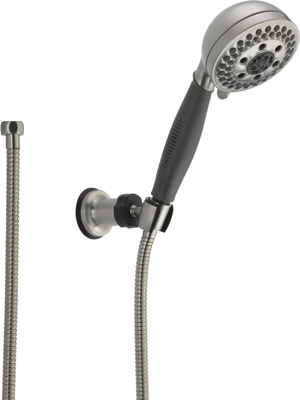 Delta Faucet 5-Spray Touch-Clean H2Okinetic Wall-Mount Hand Held Shower with Hose, Stainless 55445-SS