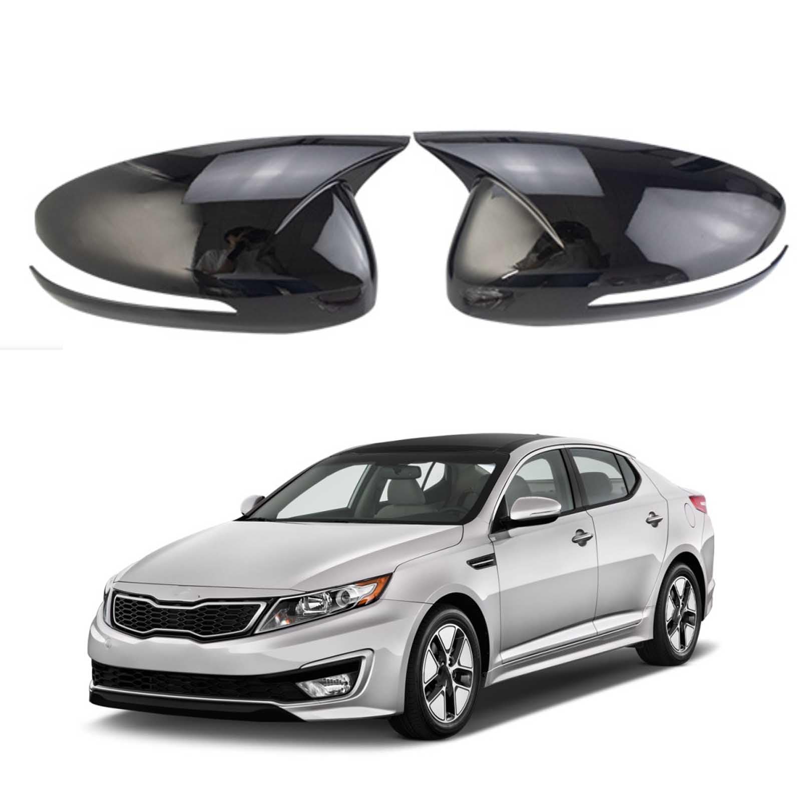 PAPEP Door Mirror Cover Caps for Kia K5 2011-2015 Glossy black, Left Right Side Wing Rearview Mirror Cover Lid 2 Pieces Exterior Styling Accessory