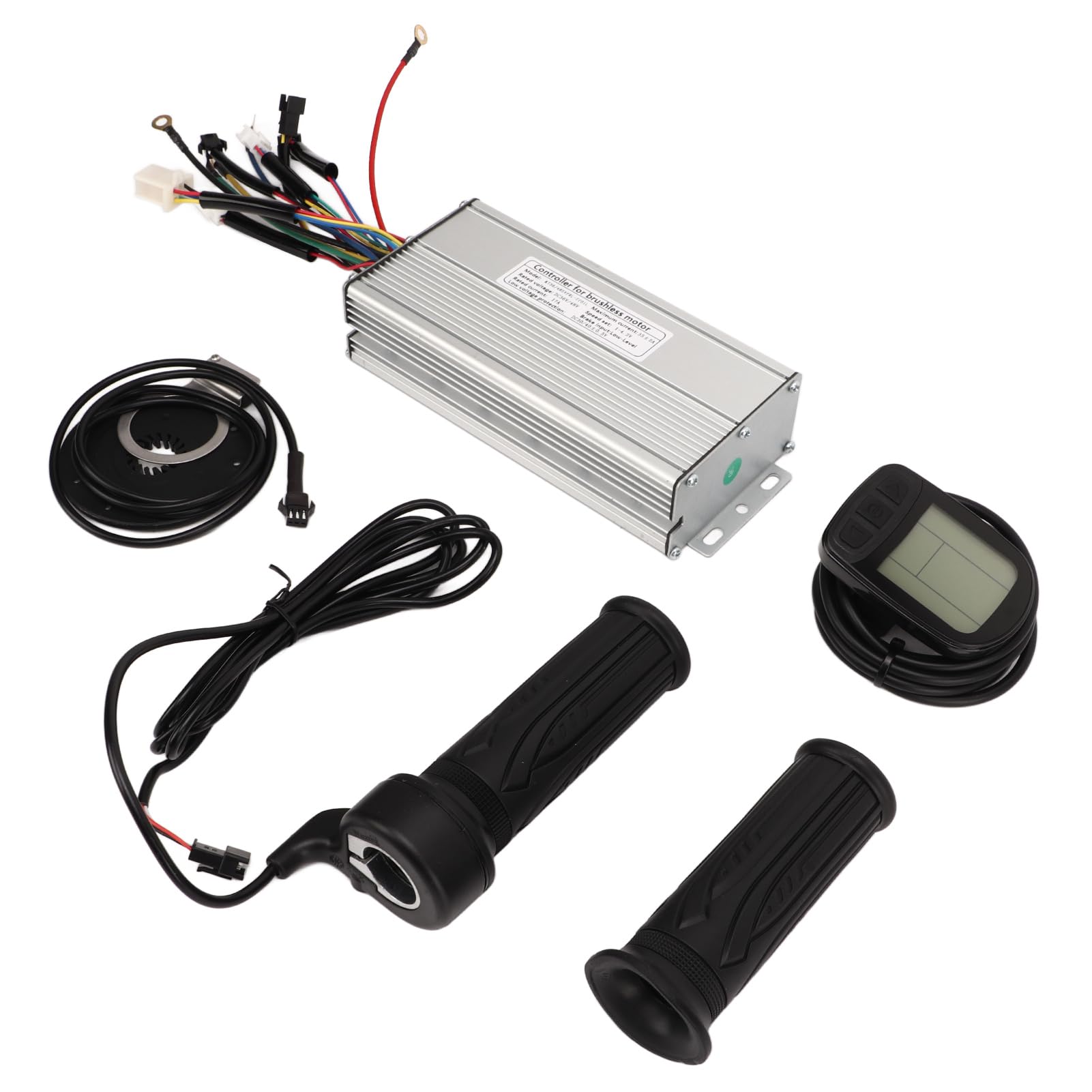 Zestaw do konwersji roweru elektrycznego UMDHAIYI, zmodyfikowany kontroler, kontroler sinusoidalny 35 A z miernikiem LCD5, uchwyt obrotowy, wspomagająca płytka magnetyczna, kabel