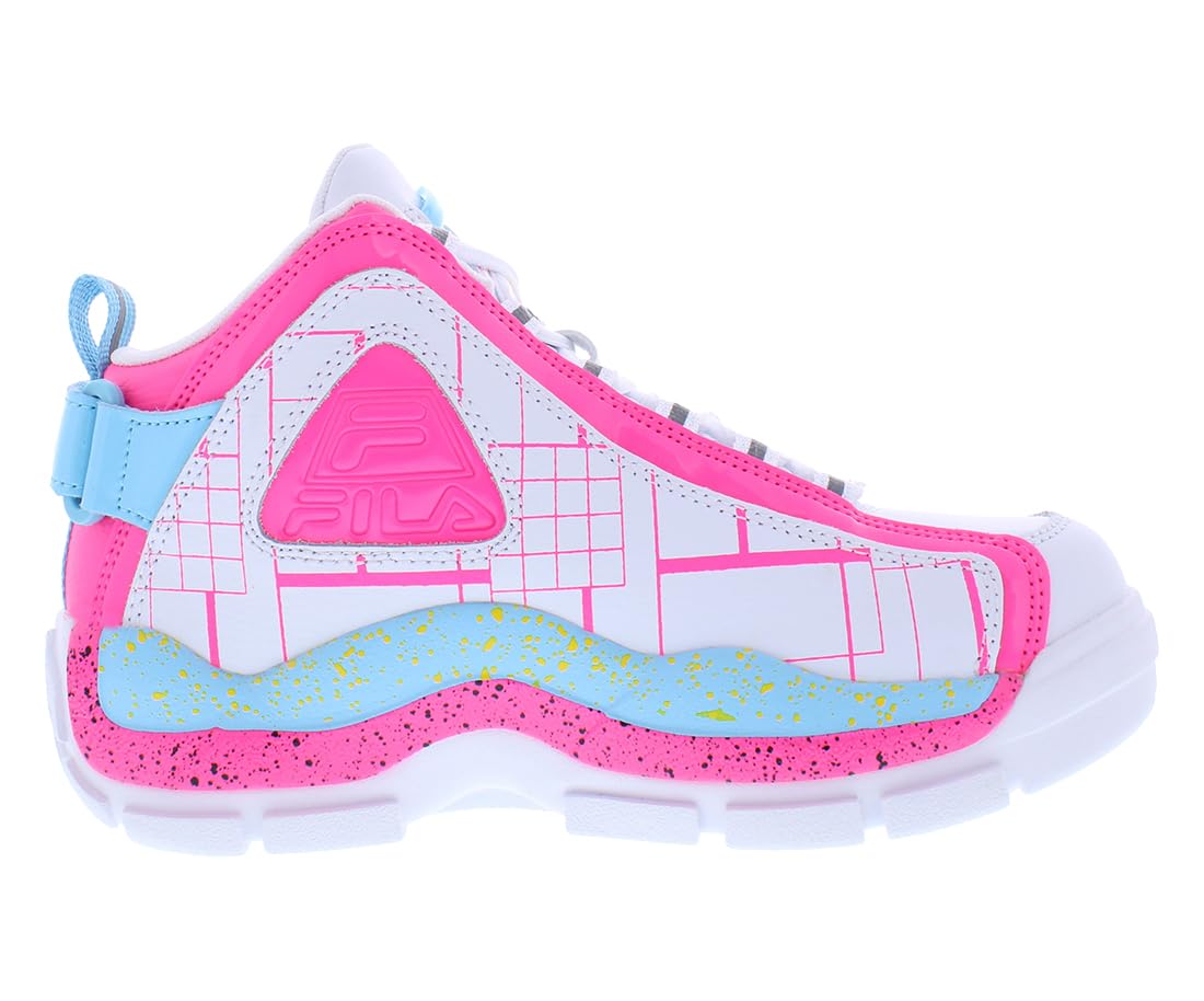 Fila Grant Hill 2 Girls Shoes Size 3.5, Color: White/Pink/Blue