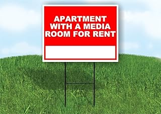 Apartment with a media room for rent Write On Me Red 18x24 in Single Sided Yard Road Sign w/Stand