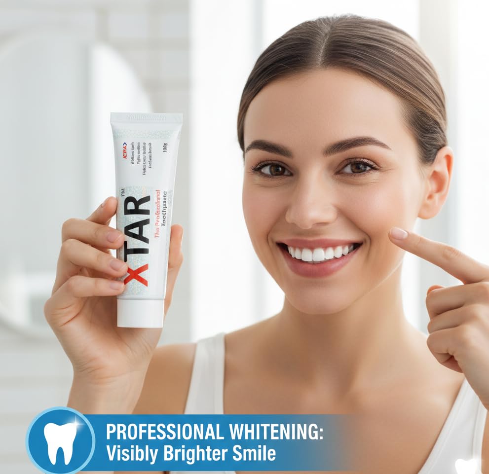 Image of ICPA Xtar Whitening Toothpaste |Helps Remove Surface Stains | Whitens Teeth, Enamel Safe | For Daily Use100 Gm (Pack of 2)