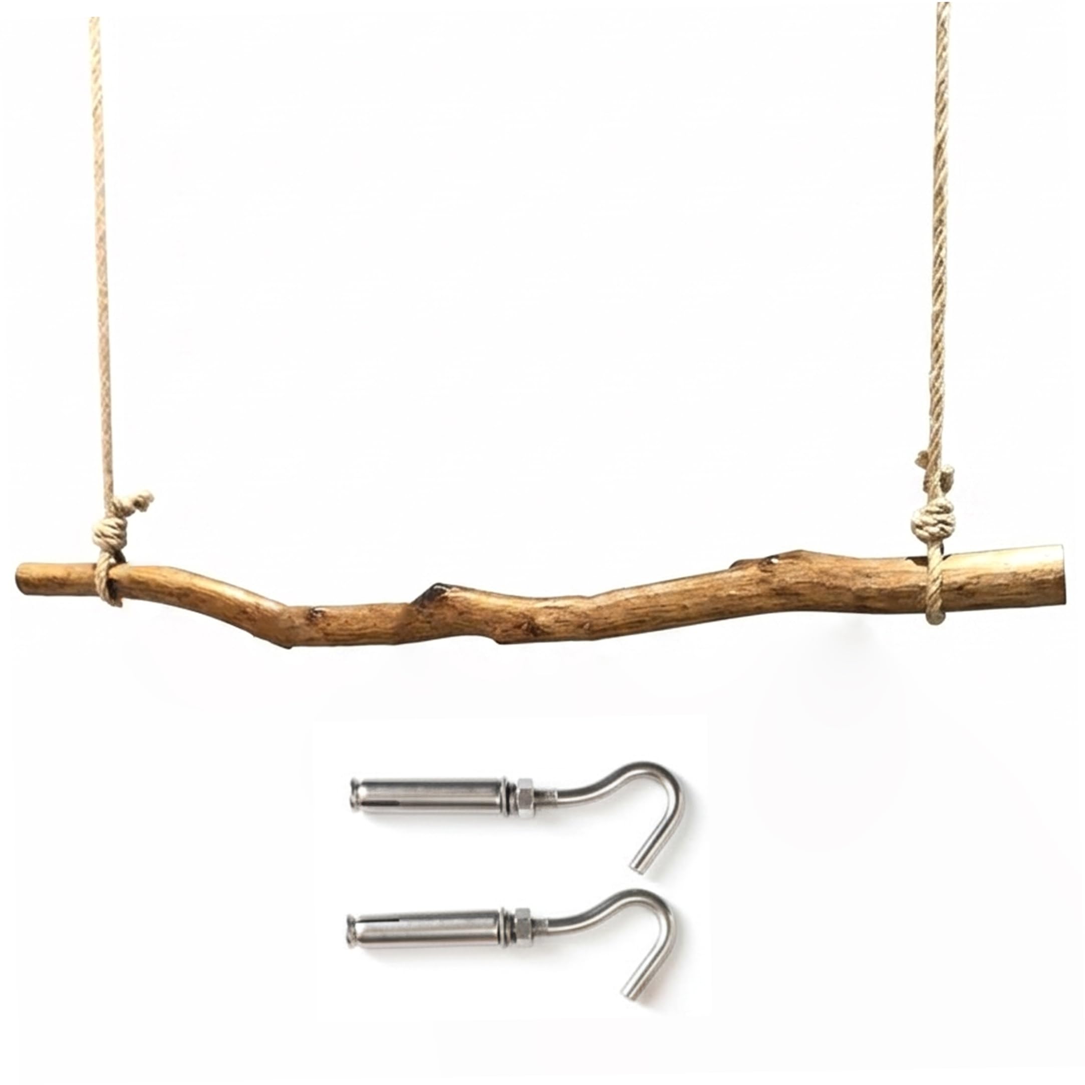 Portant à vêtements plafond en bois avec corde penderie vintage suspendue buanderie 50cm