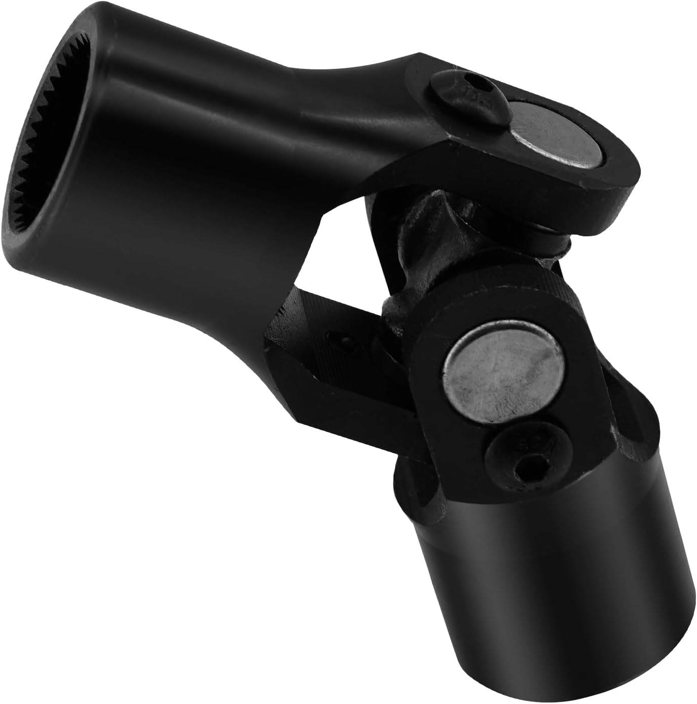 13/16" -36 Spline x 3/4" Round Black Steering Universal Joint Single U Joint Shaft,Total Length: 96mm (3-3/4")