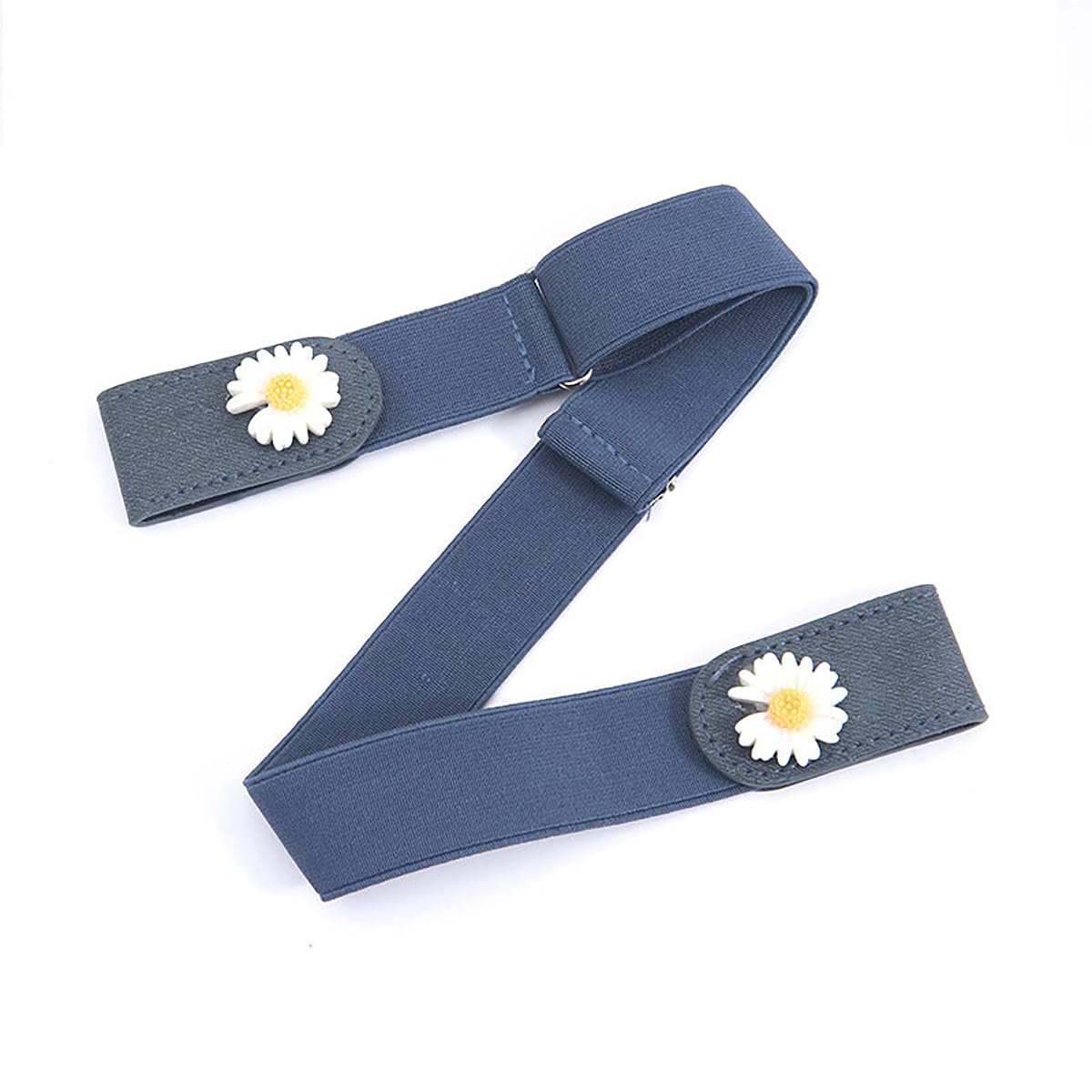 Jeans Belt Elastic Women's Punch-Free Decoration Flower buckle Style Lazy Belt