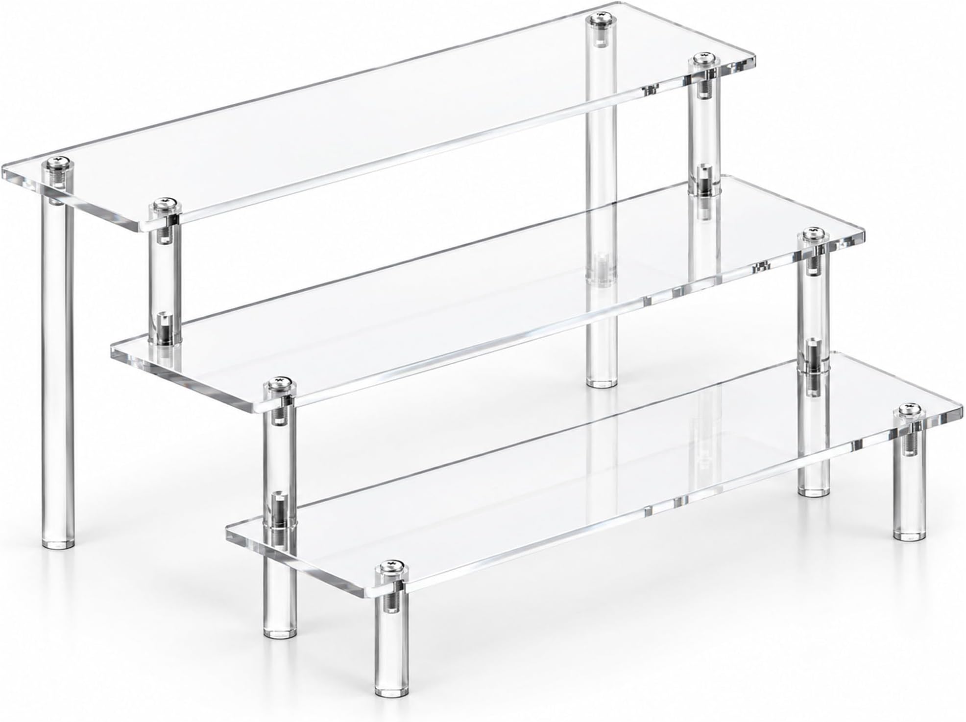 Acrylic Display Risers, 3 Tier Perfume Organizer,Clear Cupcake Stand Holder