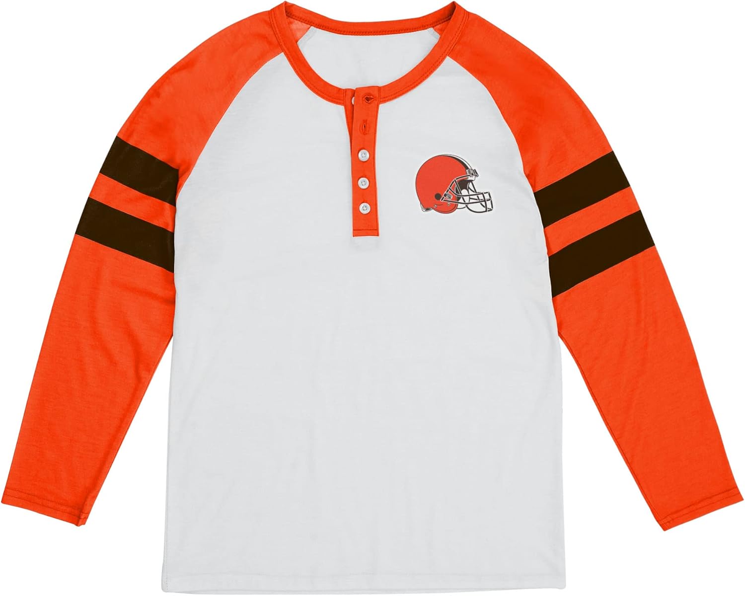 FOCO womens Nfl Team Logo Ladies Fashion Long Sleeve Henley Shirt, Big Logo, Small US