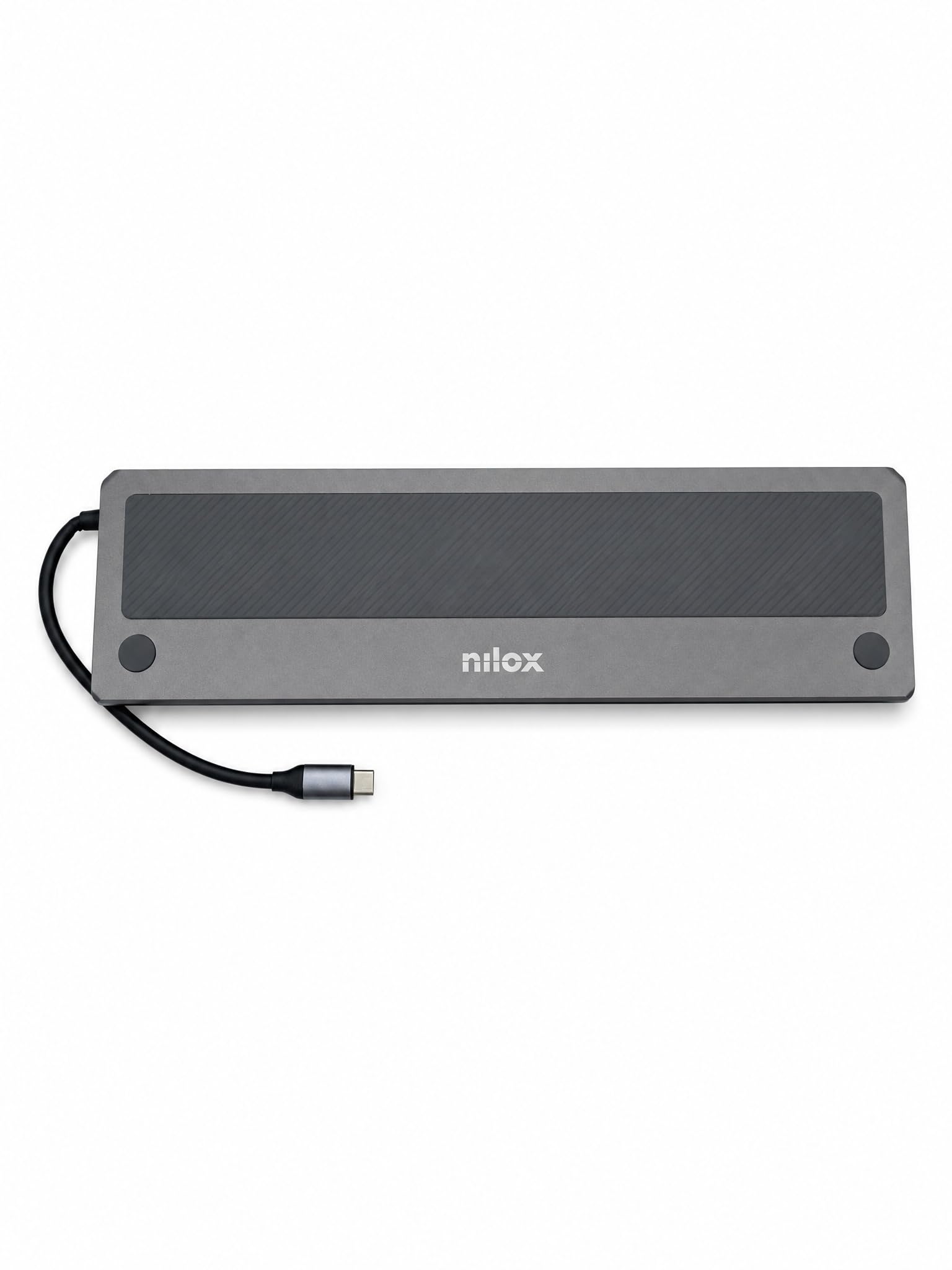 Nilox, Hub USB-C 13 en 1, Docking Station, Estructura Slim, Plug & Play | con 2 HDMI 4K, DisplayPort 4K, 3 USB 3.0, 2 USB-C, PD 100W, Ethernet RJ45, SD/MicroSD, Audio 3,5 mm