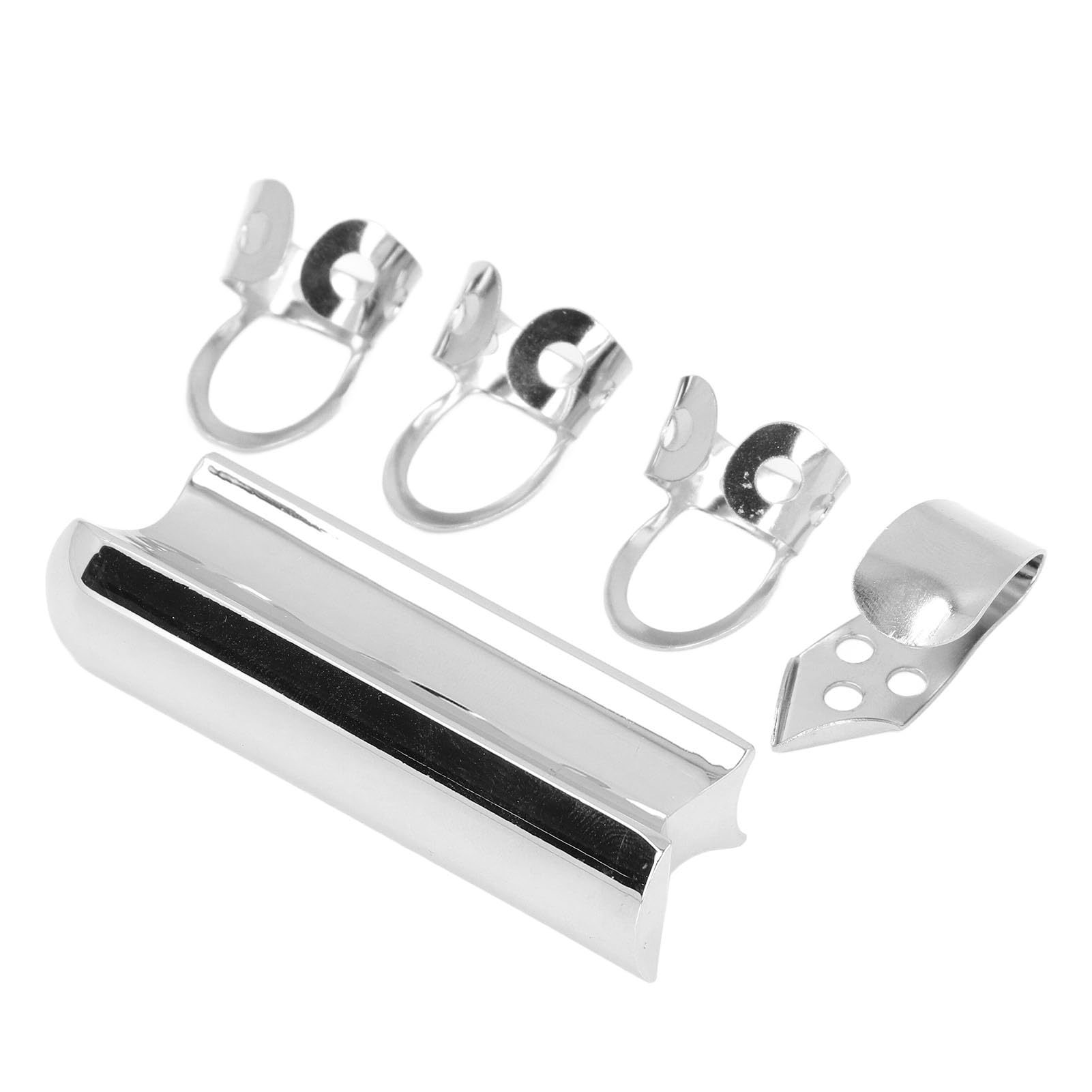 Guitar Slide Tone Bar Ergonomic Stainless Steel Slide Stick with Finger Picks Lap Steel Hawaiian Electric Guitar Exquisite Workmanship