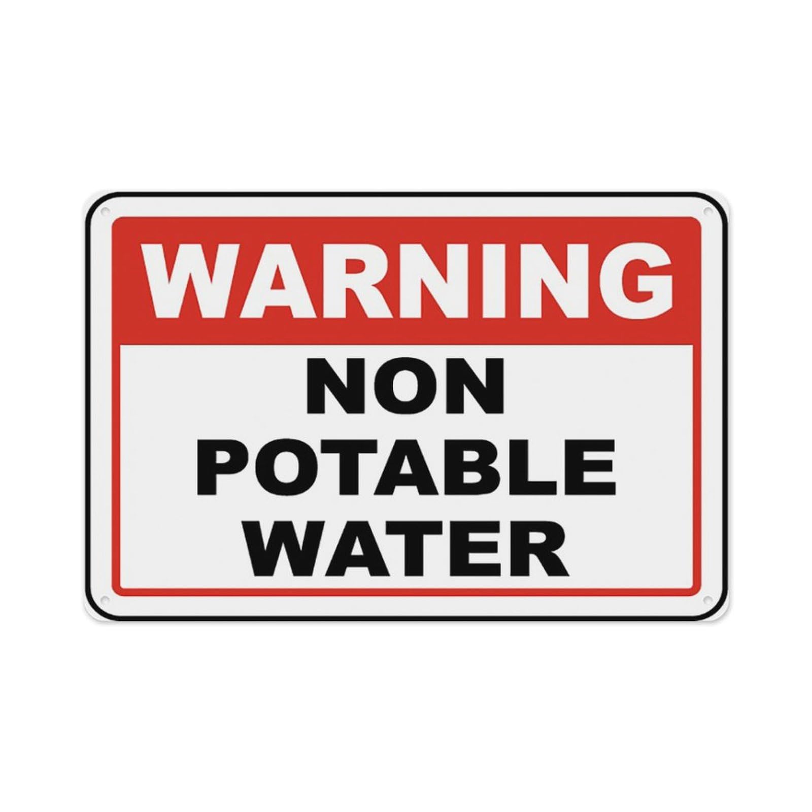 peiyeety Warning Non-Potable Water Sign Aluminum Tin Warning Signs For Home Outdoor Garden 8X12 Inches