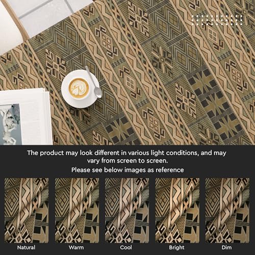Image of Encasa XO Dining Table Cover Cloth for 6 to 8 Seater with Tassel | Rectangular Size - 140x230 cm (56x91 in) | African Tribal Printed Cotton Table Cover | Made for Everyday Meals & Festive Decor