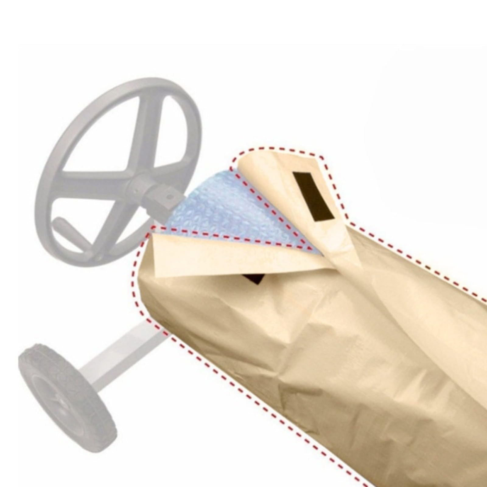 FACAIIO Cubierta solar para alberca de 20 pies con carrete, resistente a la intemperie 190T, manta para exteriores para piscinas sobre el suelo, reduce la evaporación, beige (610 x 96 cm, beige)