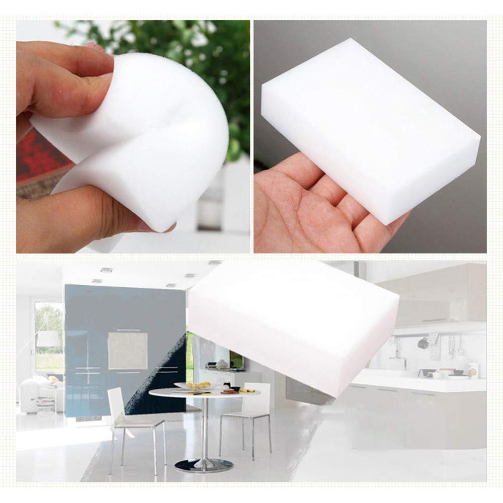 10PCS Magic Sponge Eraser, Kitchen Duster Wipes,Home Dish Cleaning,Multi-Purpose Power Scrubber,Durable Eraser Sponge for The Toughest Stains and Dirt,No Detergent Needed (White)