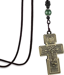 Orthodox Jesus Cross Pendant Necklace Christian Crucifix Necklace Jewelry for Men