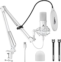 Vista 12 de Kit de micrófono USB 192KHZ/24BIT Enchufa y usa MAONO AU-A04 USB para computadora, micrófono cardioide y condensador de podcast micrófono con Negro