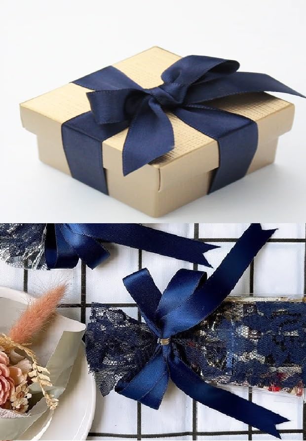 Double Sided Satin Ribbon Size 38mm x 10 Meters (Navy Blue) Perfect for Gifts Wrap Sew Party Decorations Events Dress Wedding Christmas Crafts - Image 4