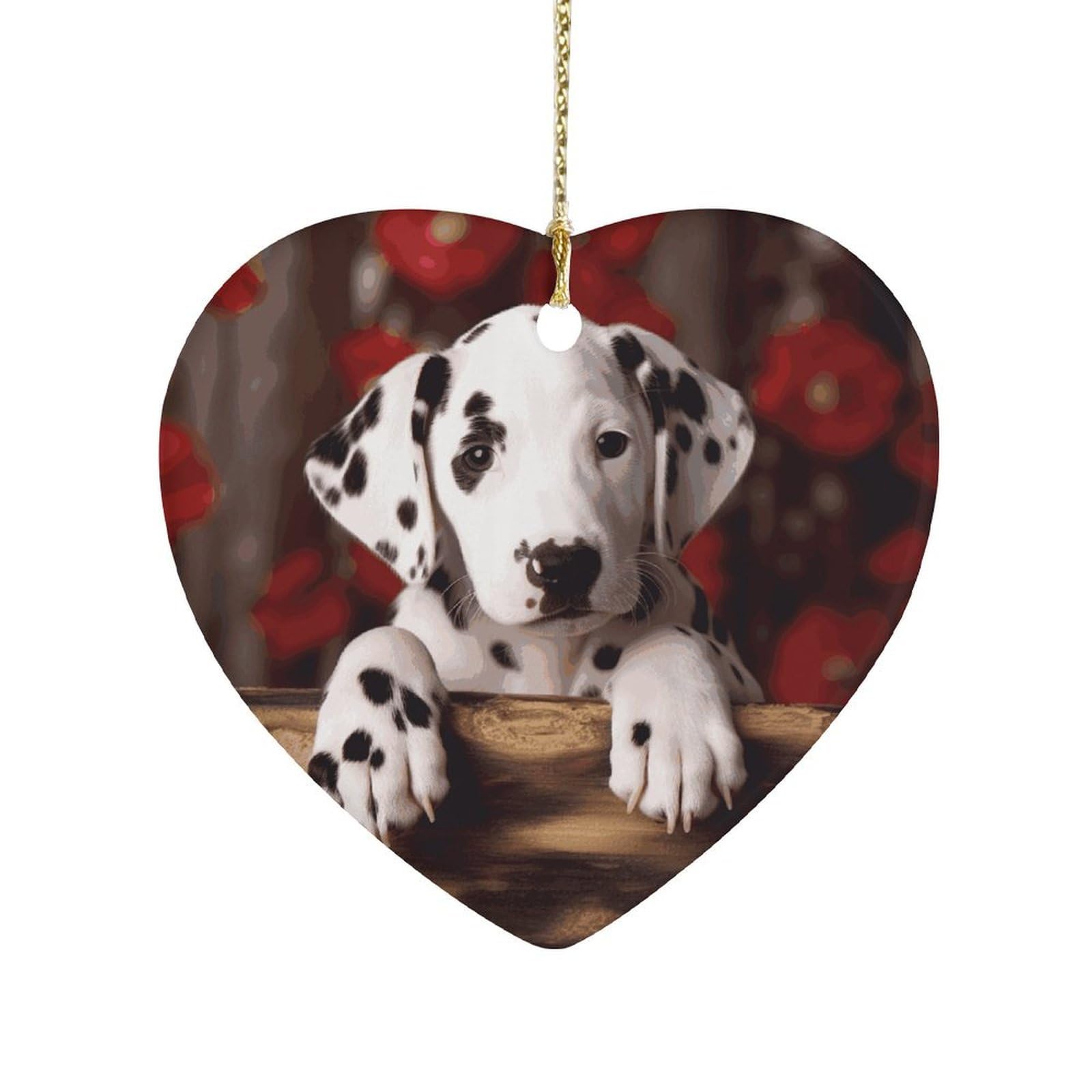 Fekiloot Style Dalmatian Puppy Ceramic Ornament Home Decor Keepsake
