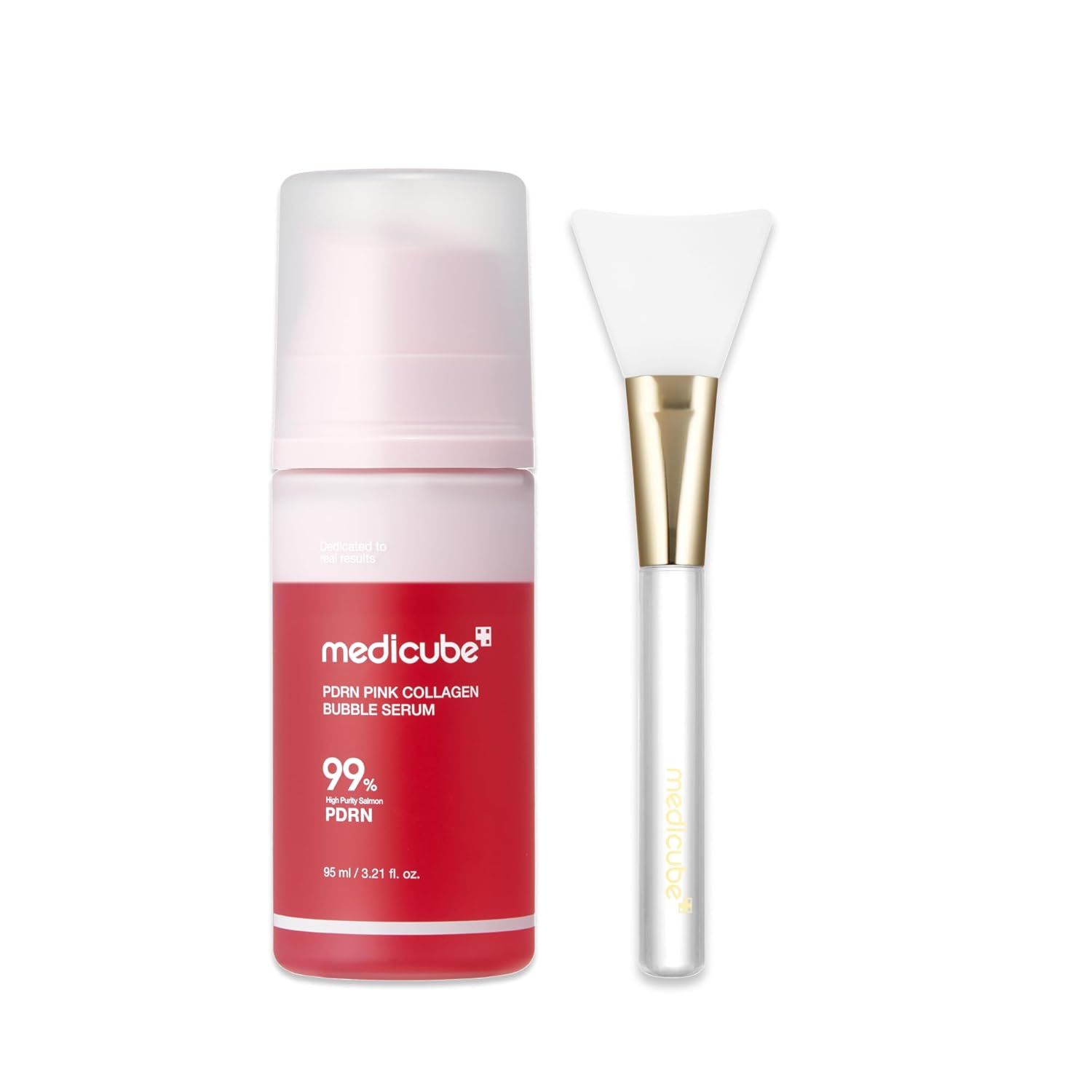 medicube Viral Bubble Serum and Jelly Brush Duo: PDRN Pink Collagen Bubble Serum and Jelly Brush | Lightweight, Bubble-to-Glow Firming Skincare & Easy Applicator | Korean Skincare