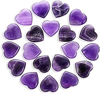 Vista 1 de 20 paquetes de piedras de amatista natural pulidas pulidas y cristales de corazón, cristales y piedras curativas de cuarzo a granel para Wicca