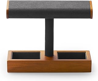Oirlv Solid Wood Watch Display Stand T-bar Watch Stand for Men and Women Jewelry Accessory Organizer for Store and Home(SM...