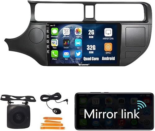 KUNFINE Radio Android CarPlay & Android Auto Autoradio Navegación Automática Reproductor Multimedia Estéreo GPS Pantalla táctil RDS DSP BT WiFi
