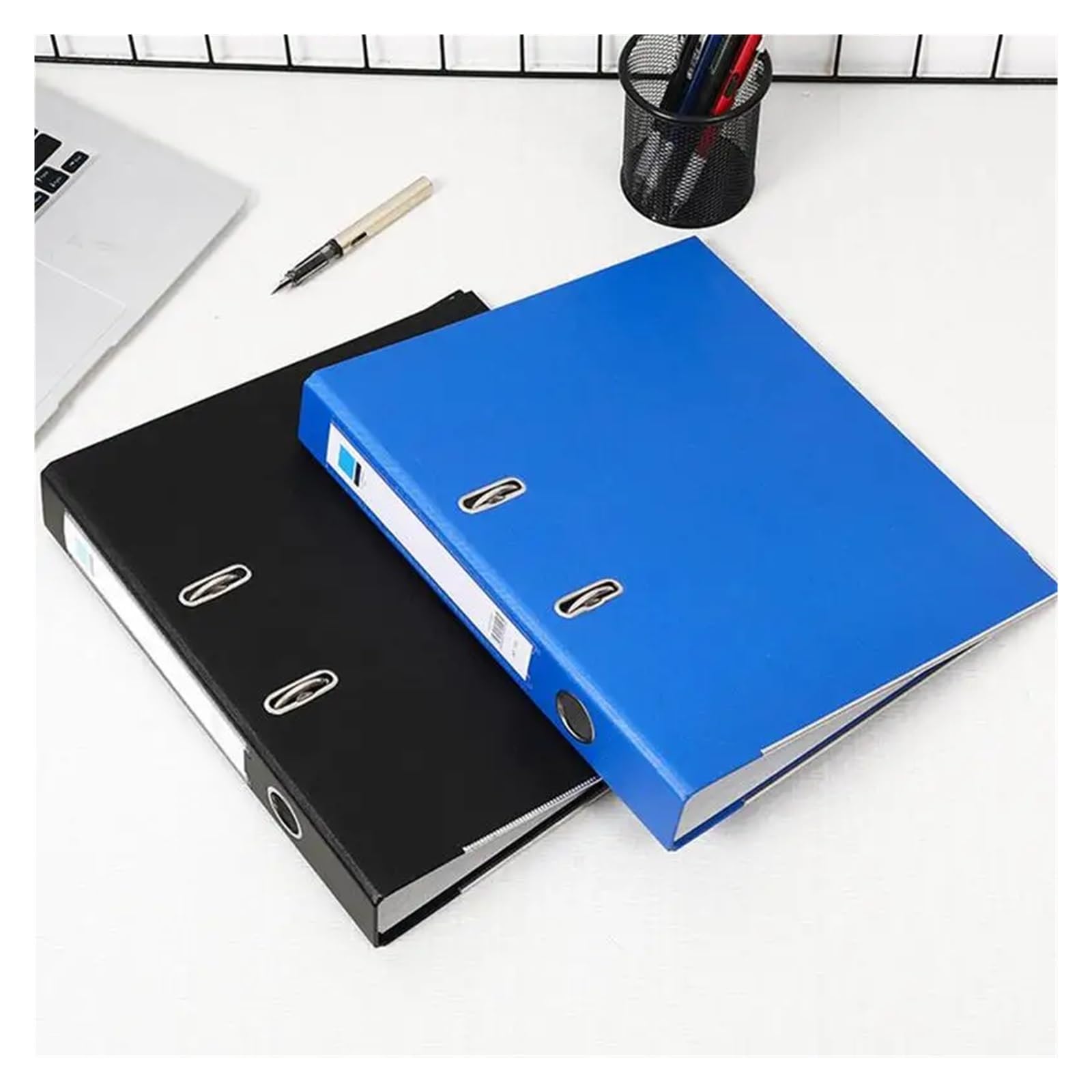 Kontoauszugsordner 2 Ring Lever Arch File Portable High Capacity Folder Two Hole Binder Plastic Lever A4 Binder Folders School Office Supplies(Black)