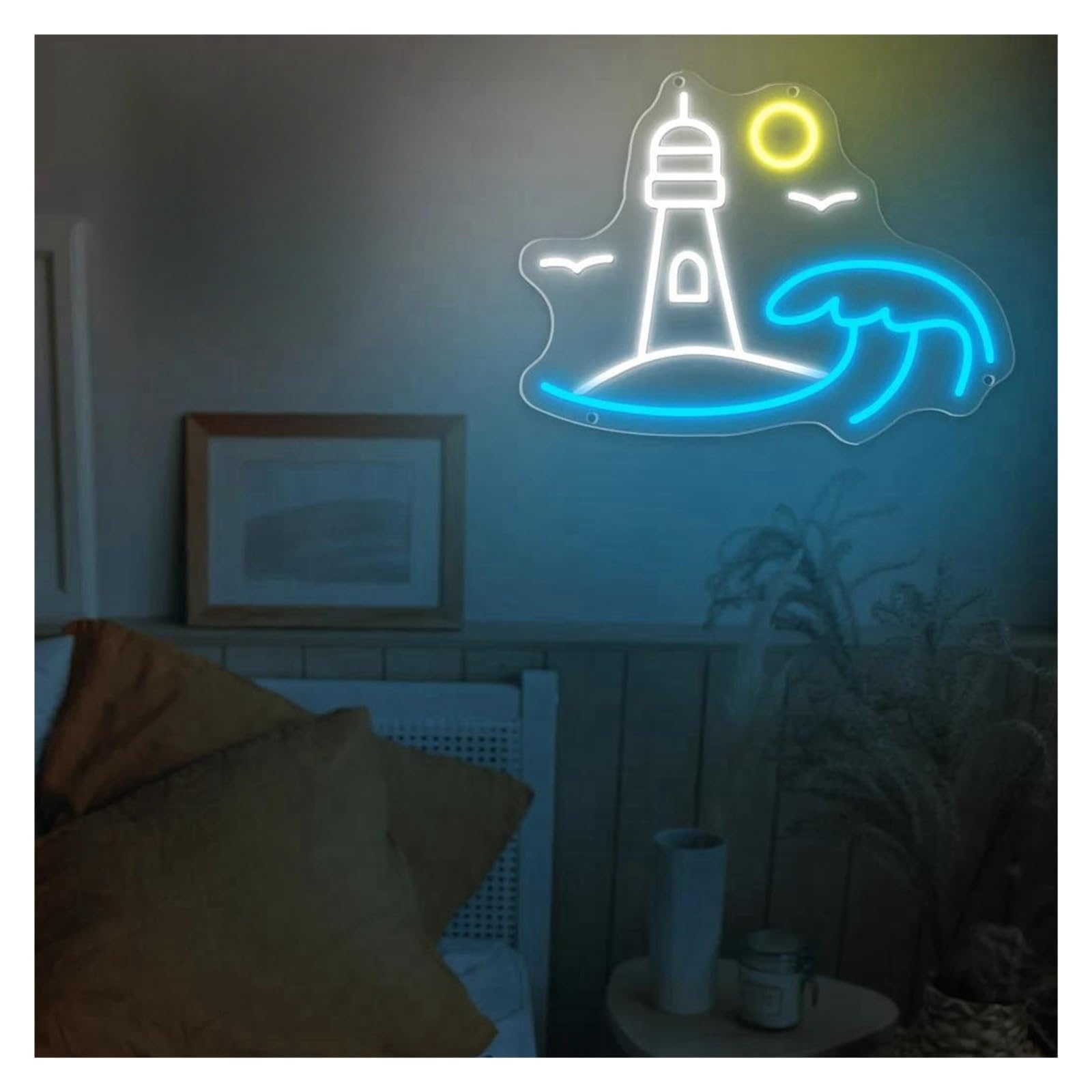 Decoración Lámparas Letrero De Neón Para Playa Luz Alimentada Por USB Para Centro Comercial Librería Estudio Fiesta Decoración De Pared De Salón 40cmx30.1cm