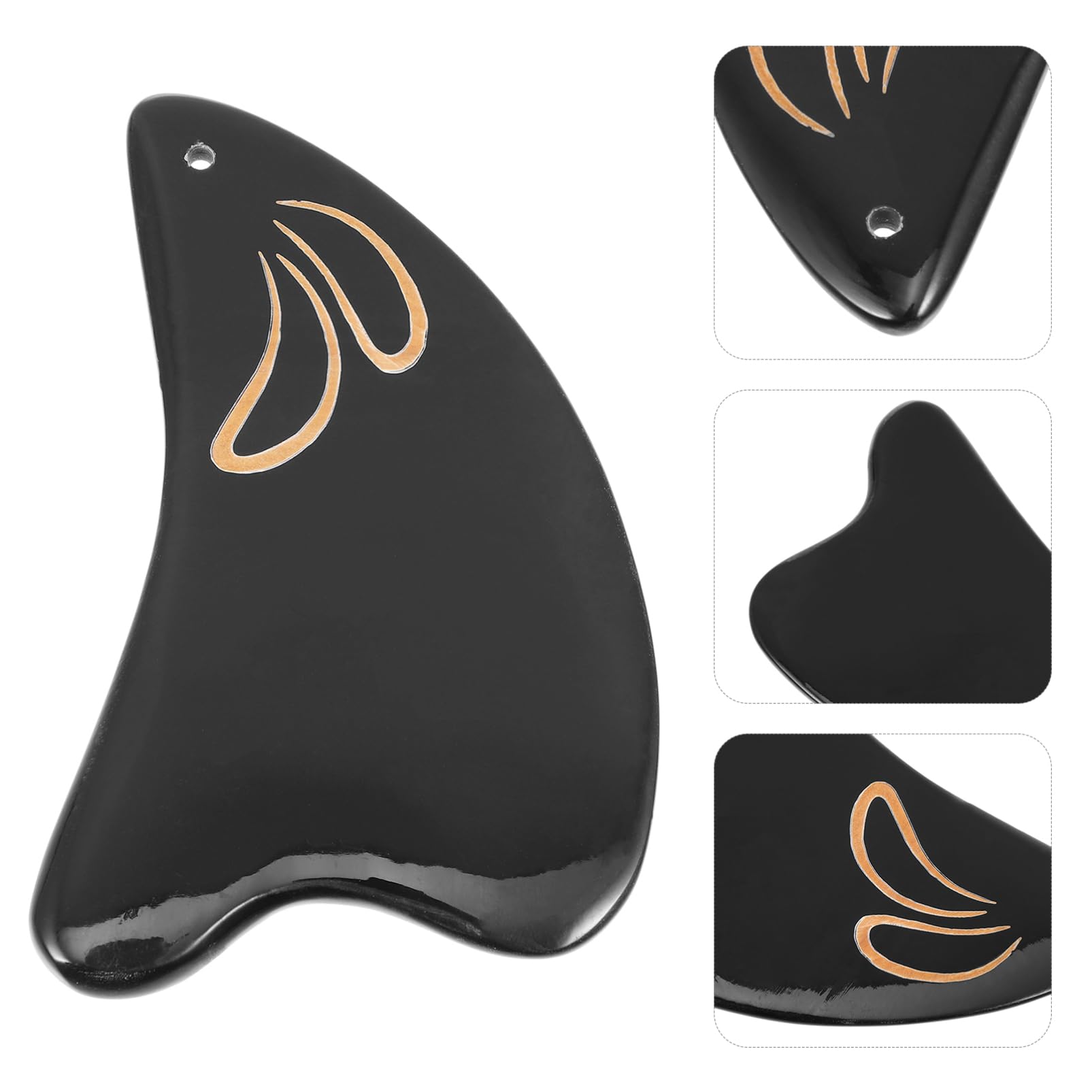 Gatuida 2piezas Gua Facial De Negro Herramienta De Masaje y Raspado Accesorio De Para Cuerpo y Cara Para Relajación y Circulación Sanguínea