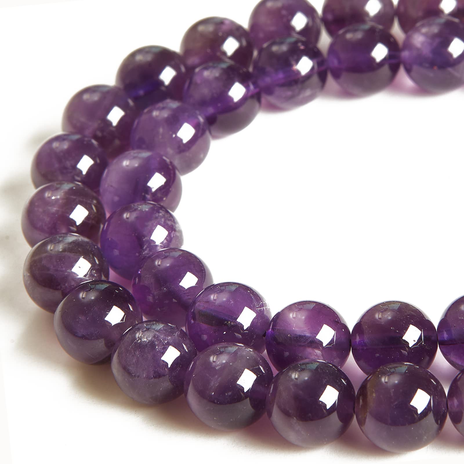 100pcs 8mm Amethyst Beads Natural Gemstone Beads Round Loose Beads for Crafting and Jewelry Making