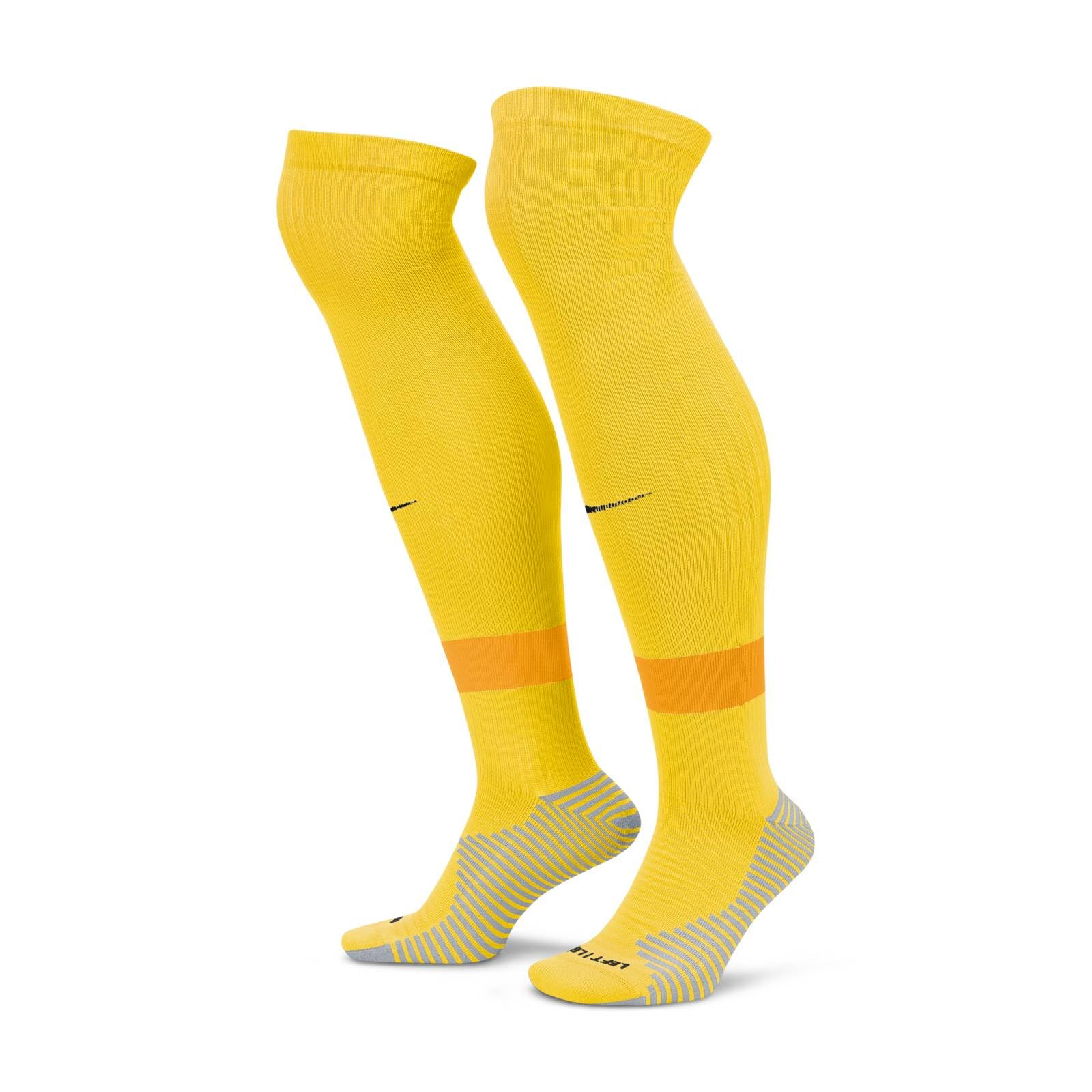 Nike FQ8253-719 Strike Dri-FIT Socks Unisex TOUR YELLOW/UNIVERSITY GOLD/BLACK Size XS