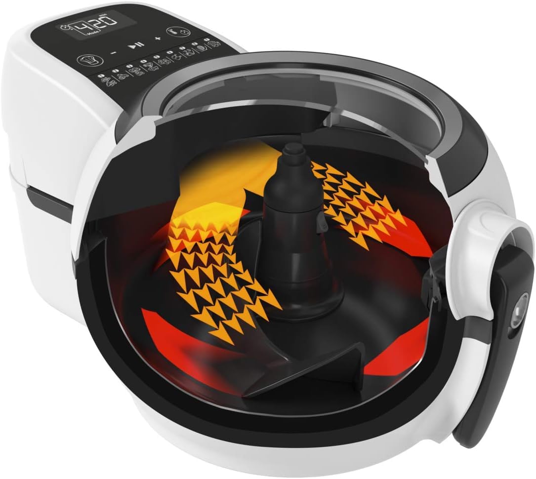 Tefal Actifry Genius Snaking FZ761015 - Freidora sin aceite, de aire 1.2 kg, con 9 programas automáticos y accesorio para snacks, panel táctil intuitivo e incluye recetario, apto lavavajillas, Negro