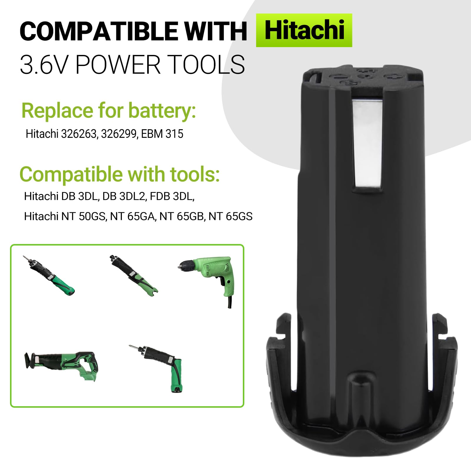 Amazon.com: Hanaix 2Pack 4000mAh Battery for Hitachi 3.6V 326263