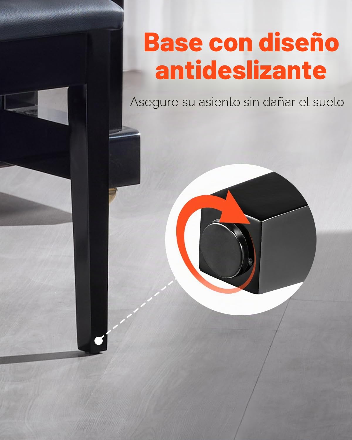 VEVOR Banco de Piano 560 x 350 x 485 mm Silla de Piano con Cojín Acolchado de Alta Densidad Almacenamiento para Libros de Música Taburete de Madera para Piano para Tocador, Sala de Estar, Dormitorio