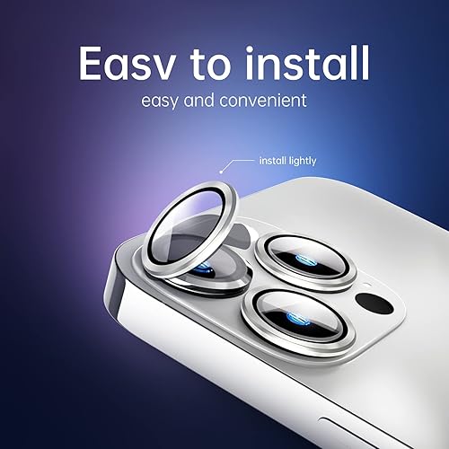 Miniatura 5 de Sapphireman Sapphire - Protector de lente de cámara para iPhone serie 13, antiarañazos (para iPhone 13 Pro  13 Pro Max, plateado)