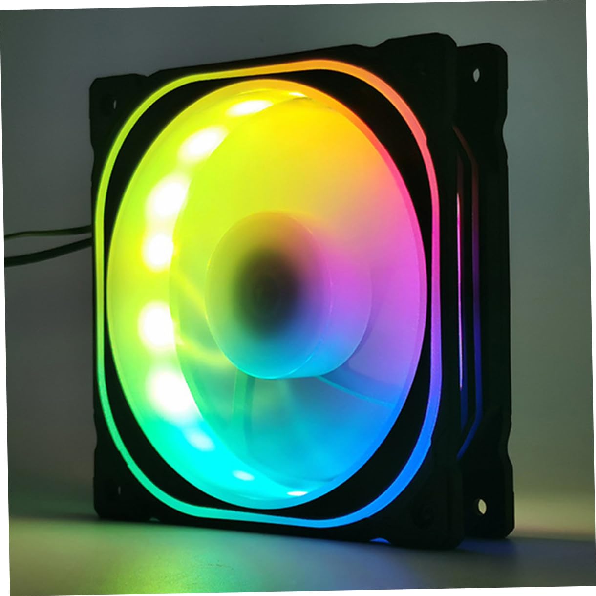 VALICLUD Ventilador de Refrigeración LED Rgb de 12cm para Ordenador con Plástico, 5 Ventiladores y Controlador Estándar Adecuado para Celebracion Verano