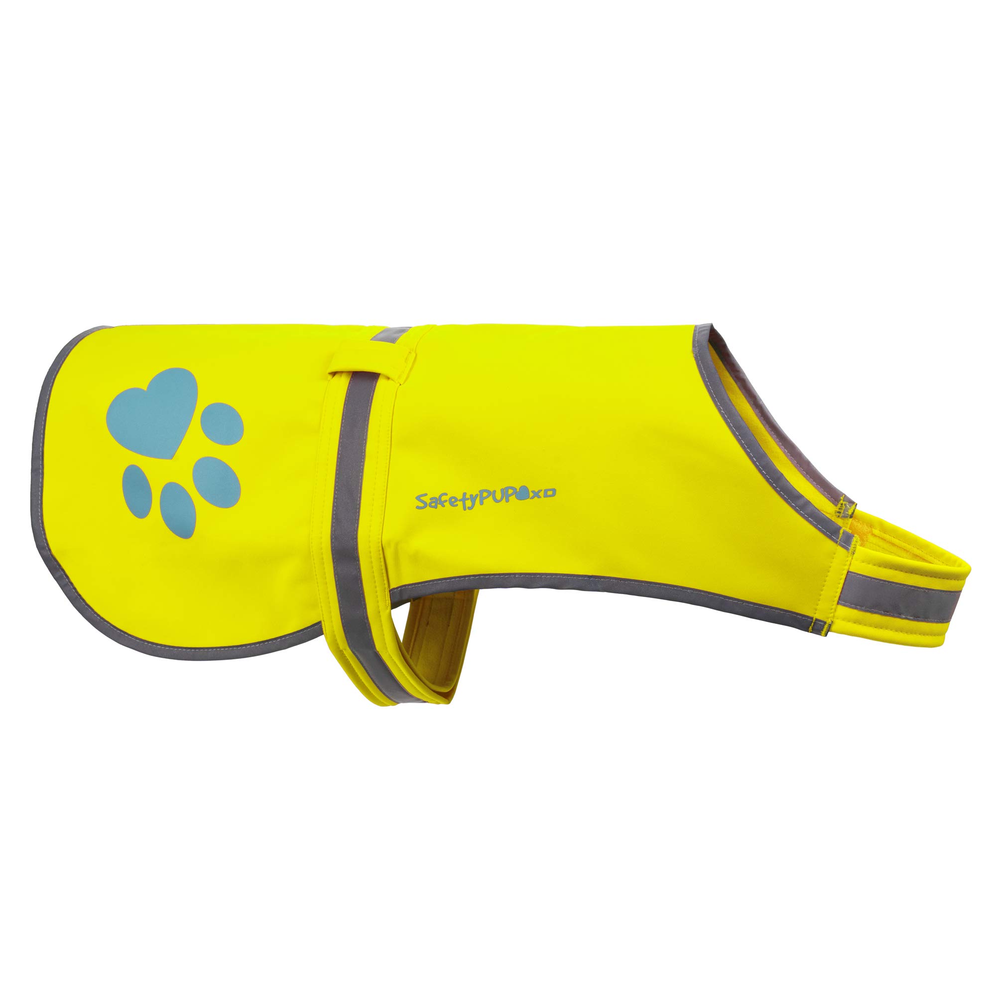 Soft-Shell Waterproof Dog Vest. Hi Visibility, Reflective Jacket with Light Fleece Lining. Ideal in Cooler Climates. Fluorescent Hi Vis Safety Vest to Protect Your PUP Yellow