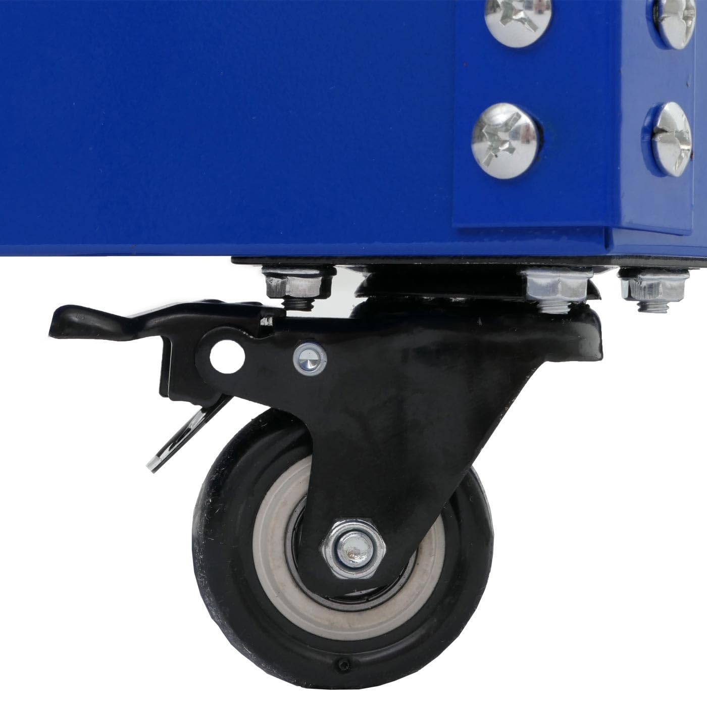 Mendler Carro de herramientas HWC-M25, carro de taller de transporte, ruedas de 3 estantes, acero 73 x 73 x 36 cm, azul
