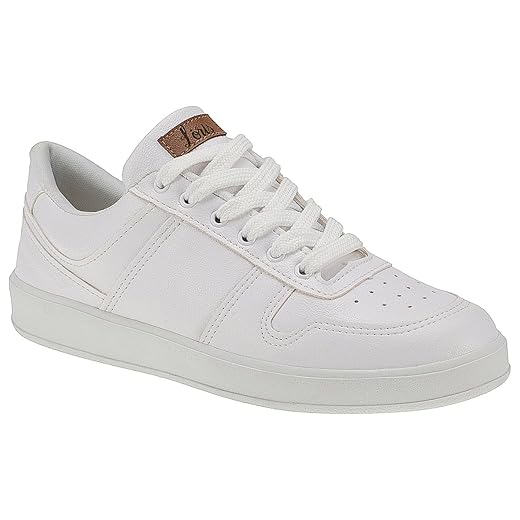 Tênis Branco Feminino Casual Confortável com Recortes Colorido Original Lóris Shoes 7802